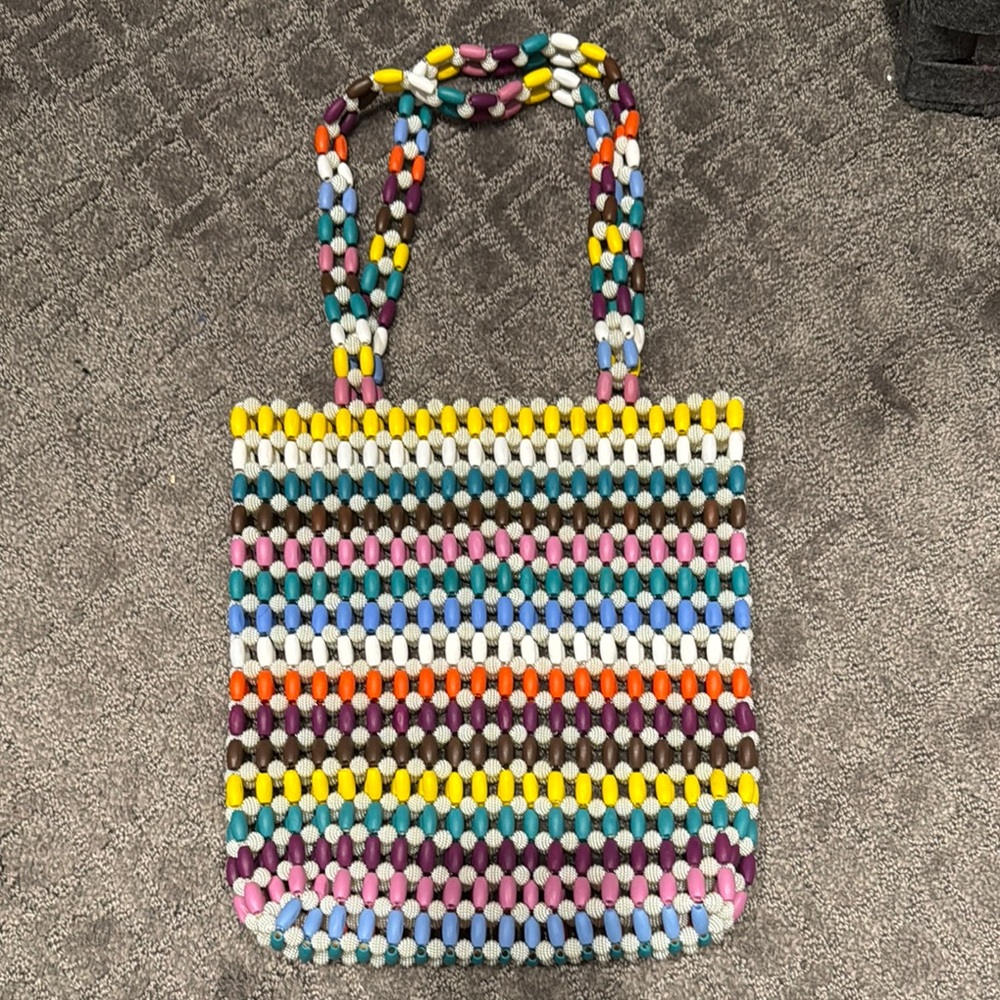 Colorful Beaded Tote Bag